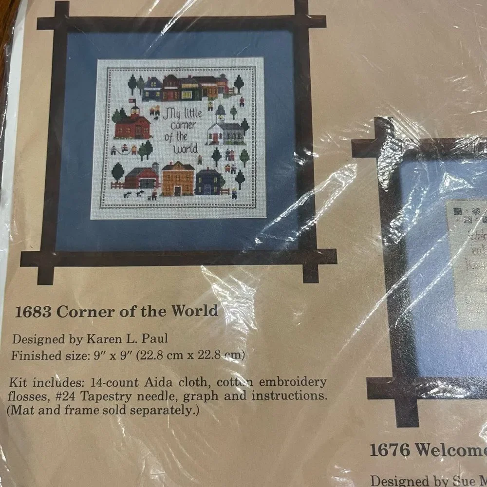 Vintage 1987 Creative Circle Corner of the World Cross Stitch Kit 1683 Sealed